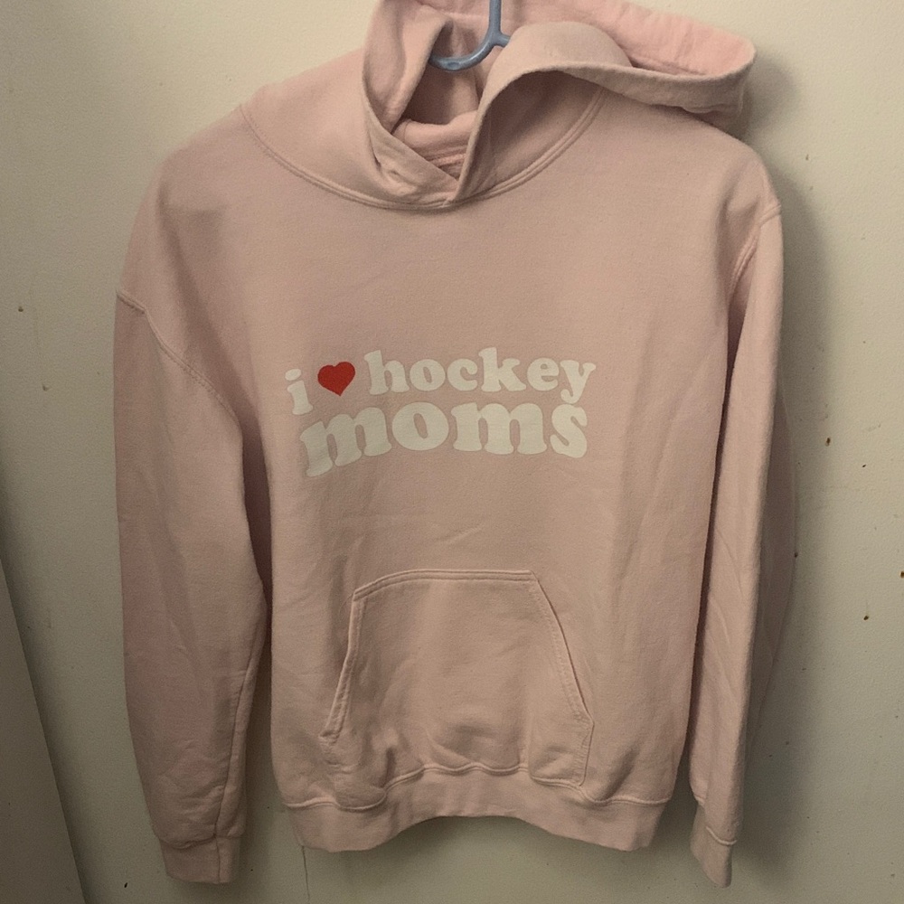 Pink Hockey Benders ‘I Love Hockey Moms' 50/50 cotton Blend Hoodie SZ Small 😍